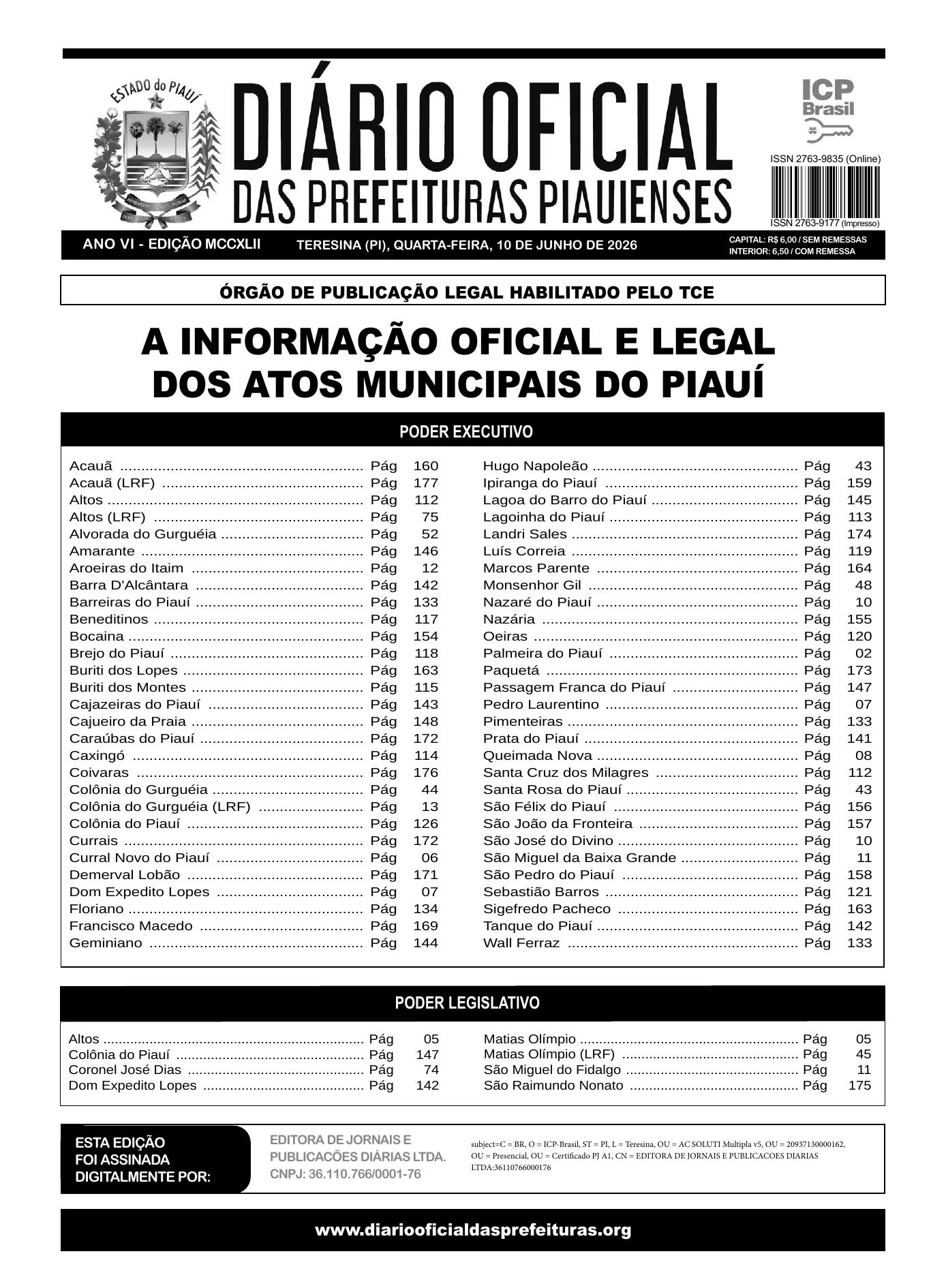 Assinatura Digital da última edição