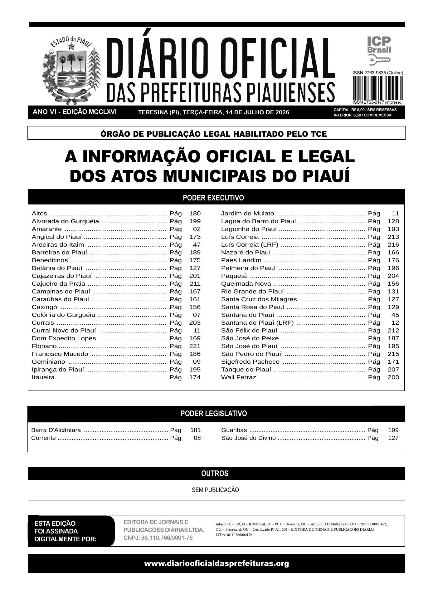 Assinatura Digital da última edição