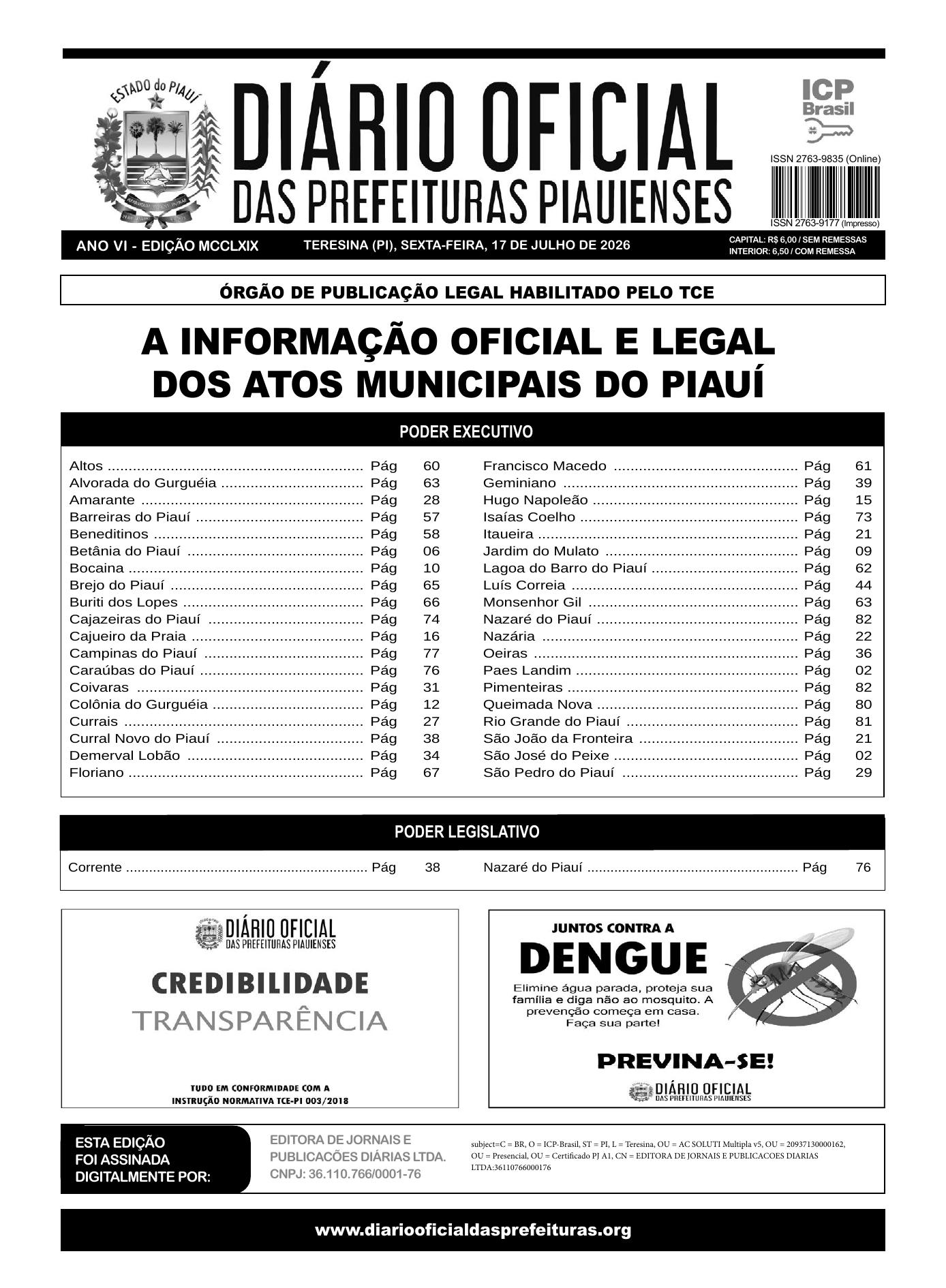 Assinatura Digital da última edição