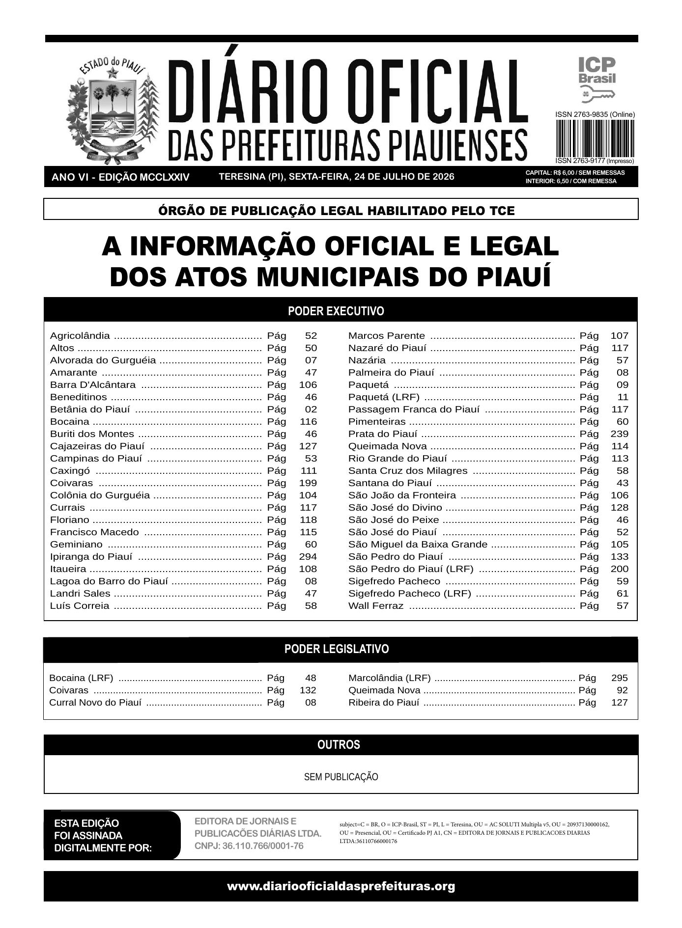 Assinatura Digital da última edição