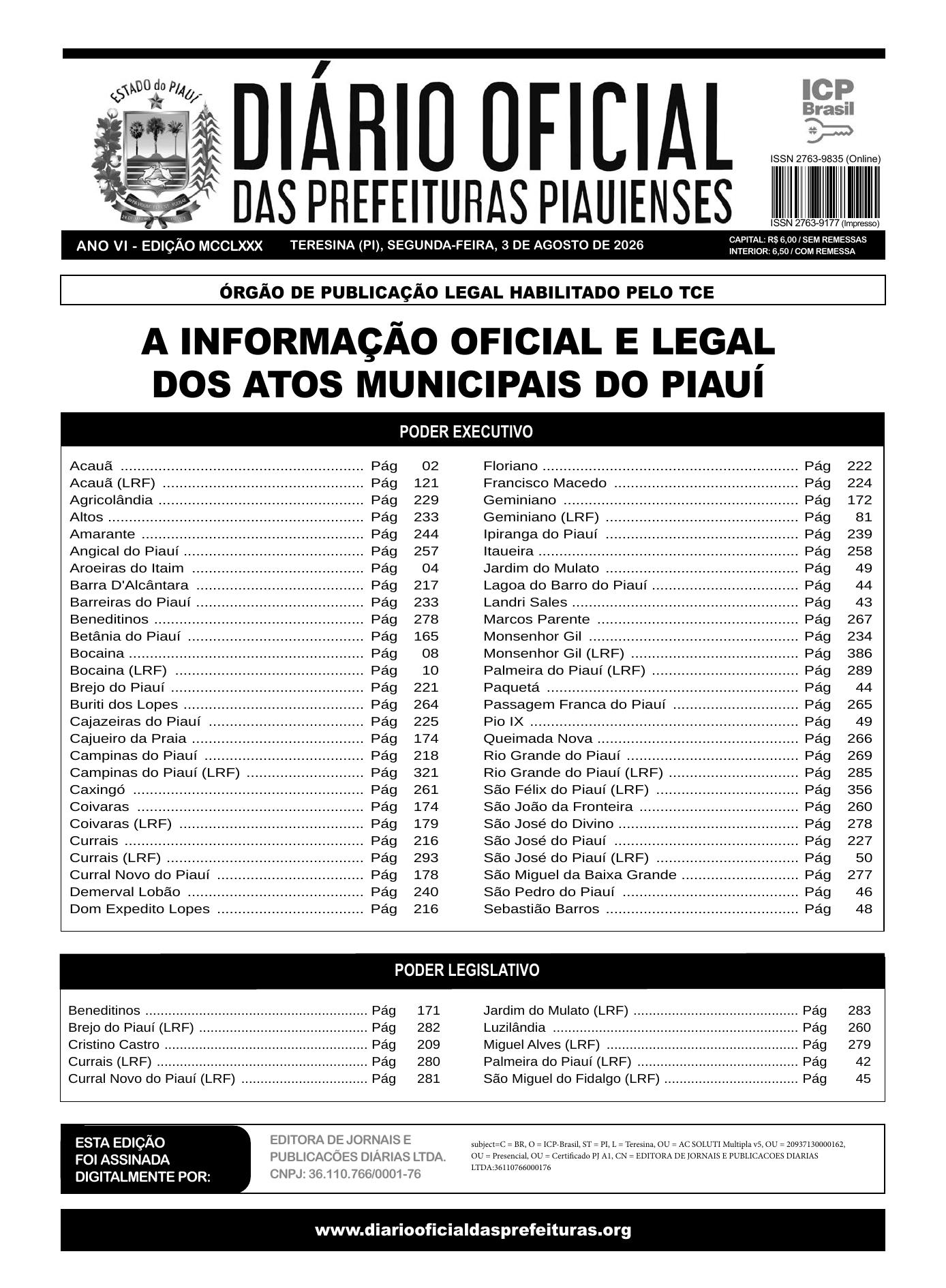 Assinatura Digital da última edição