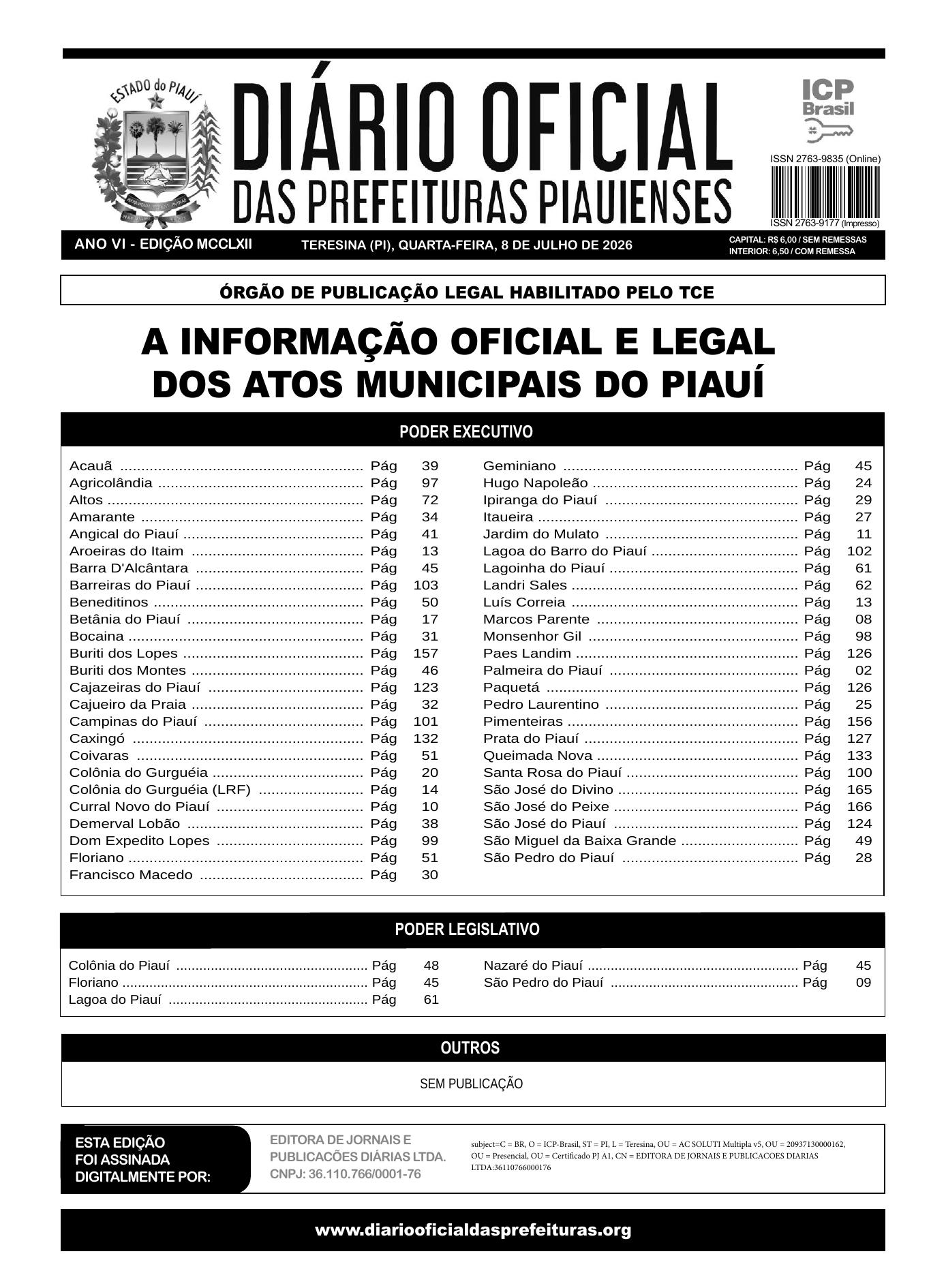 Assinatura Digital da última edição