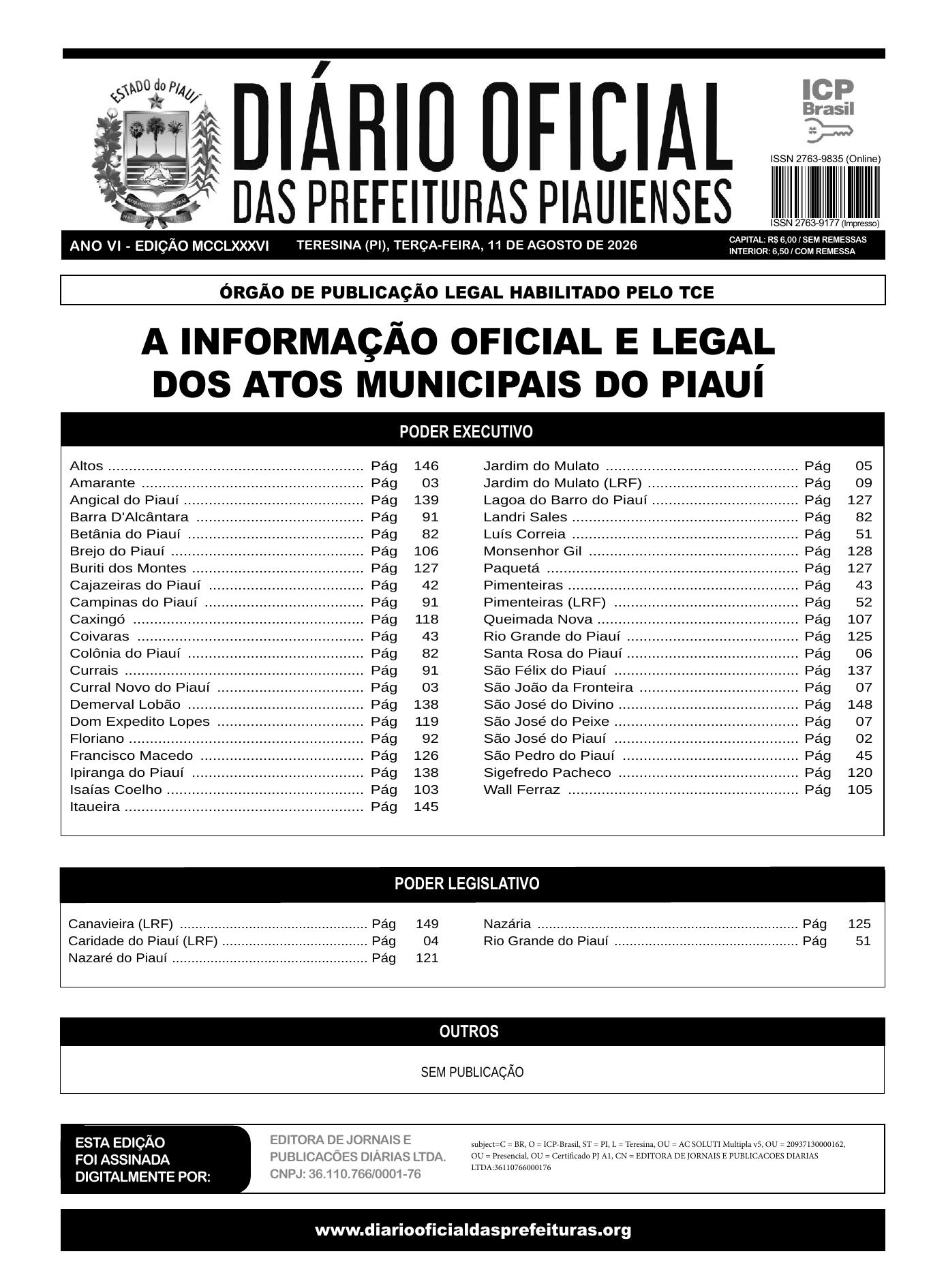 Assinatura Digital da última edição
