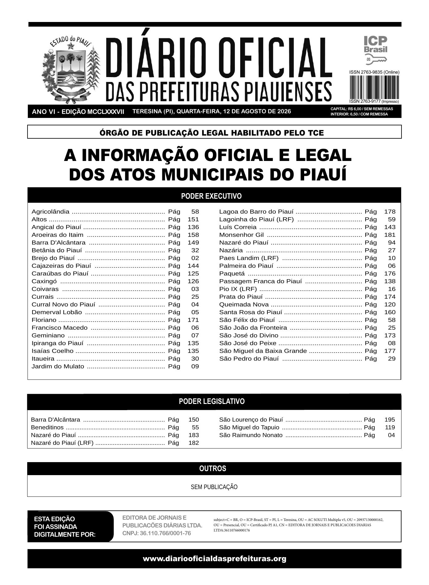 Assinatura Digital da última edição