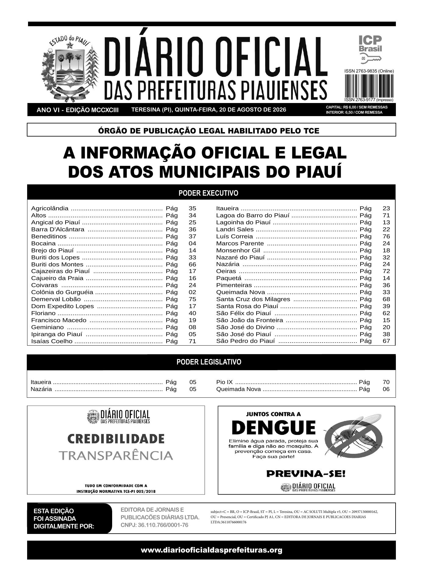 Assinatura Digital da última edição