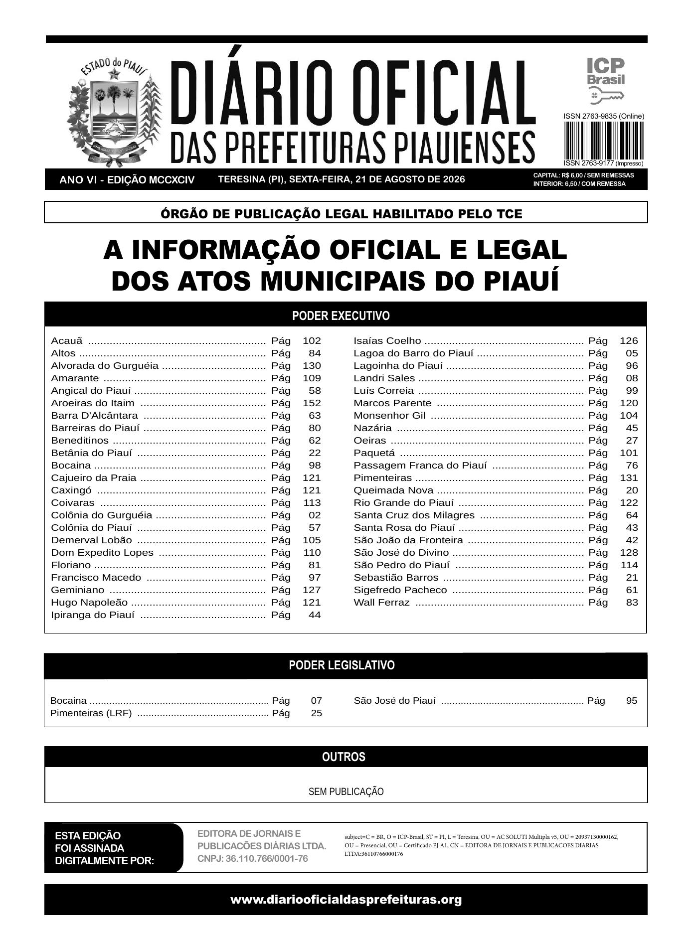 Assinatura Digital da última edição