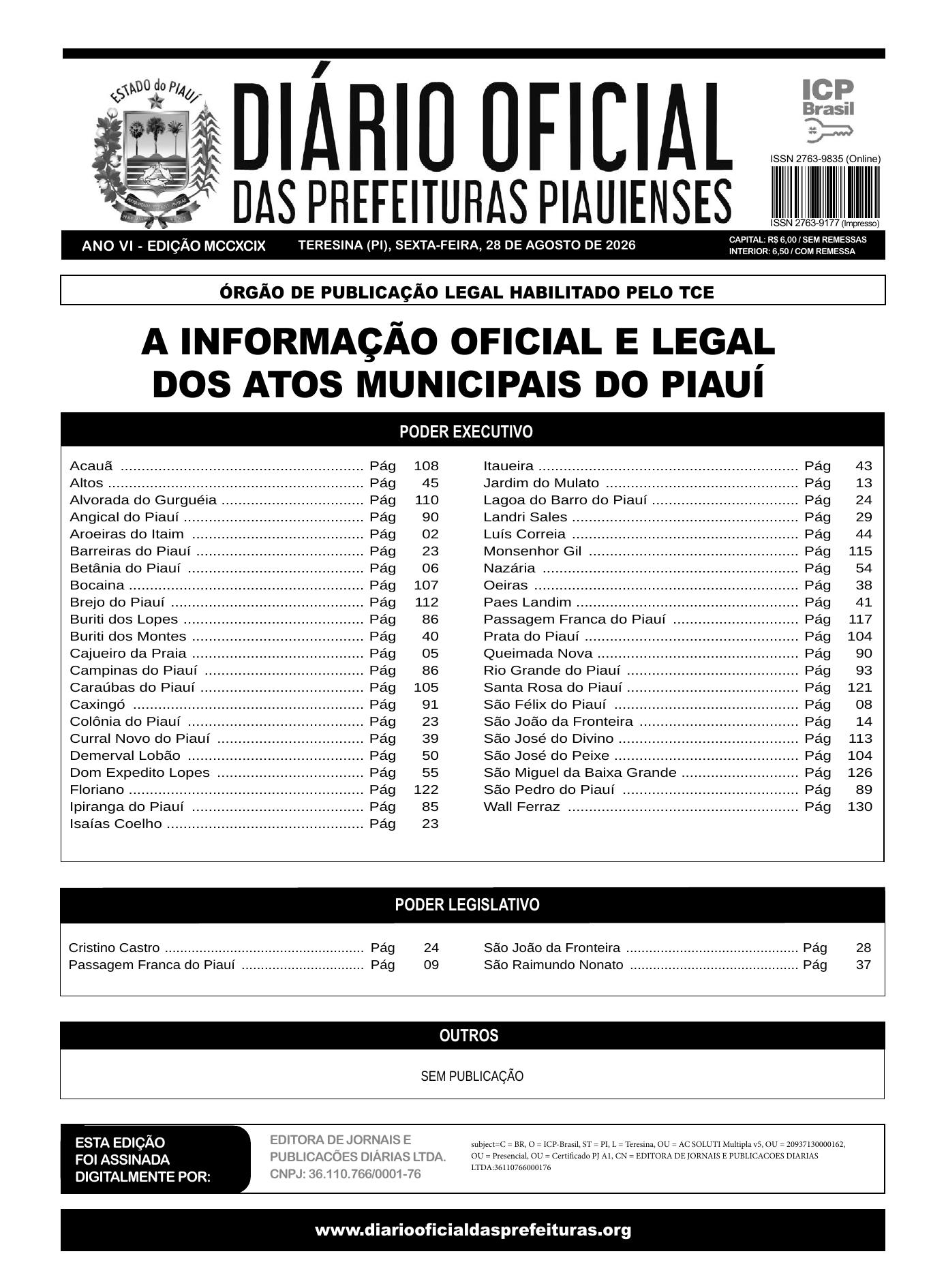 Assinatura Digital da última edição