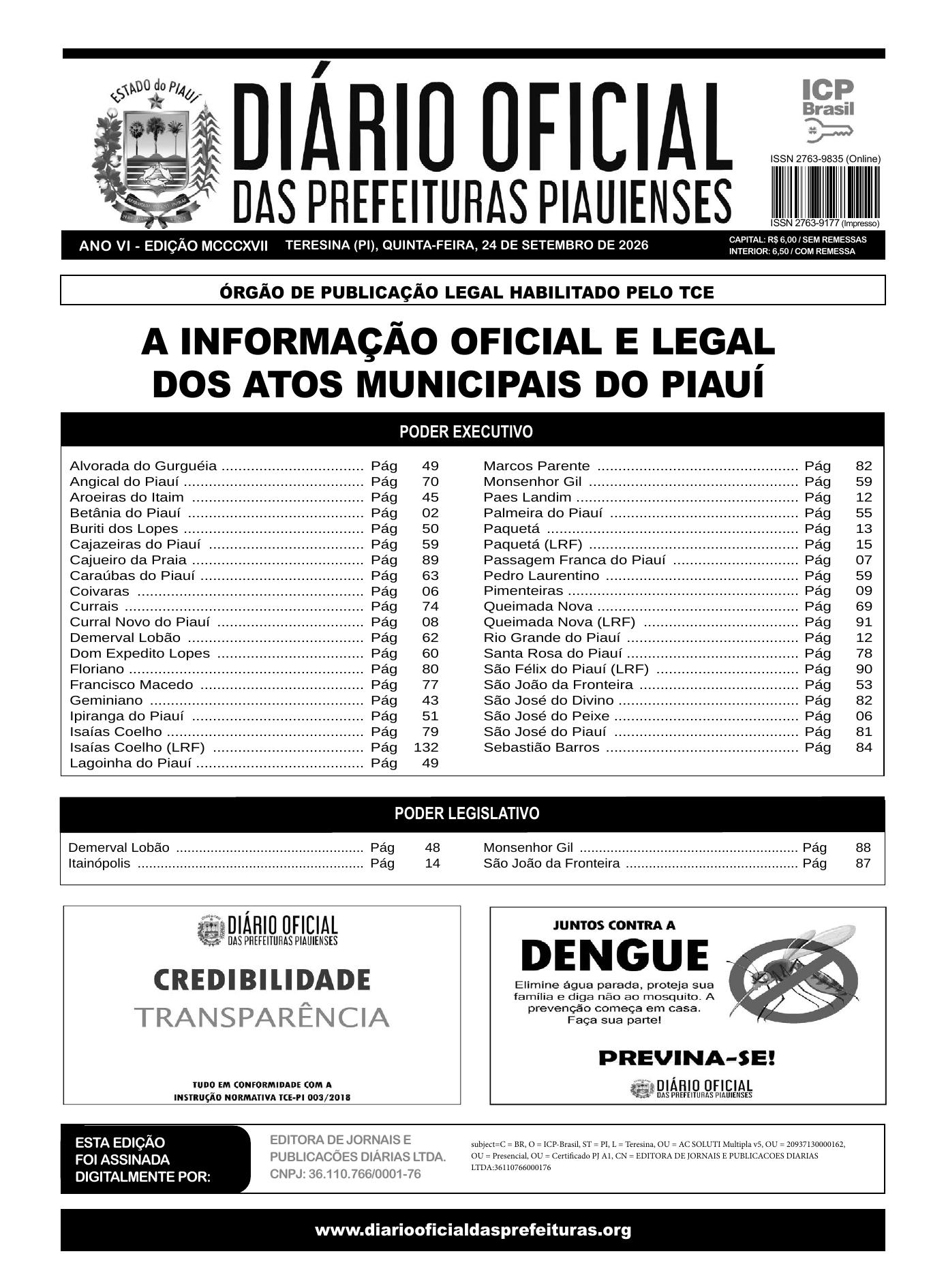 Assinatura Digital da última edição