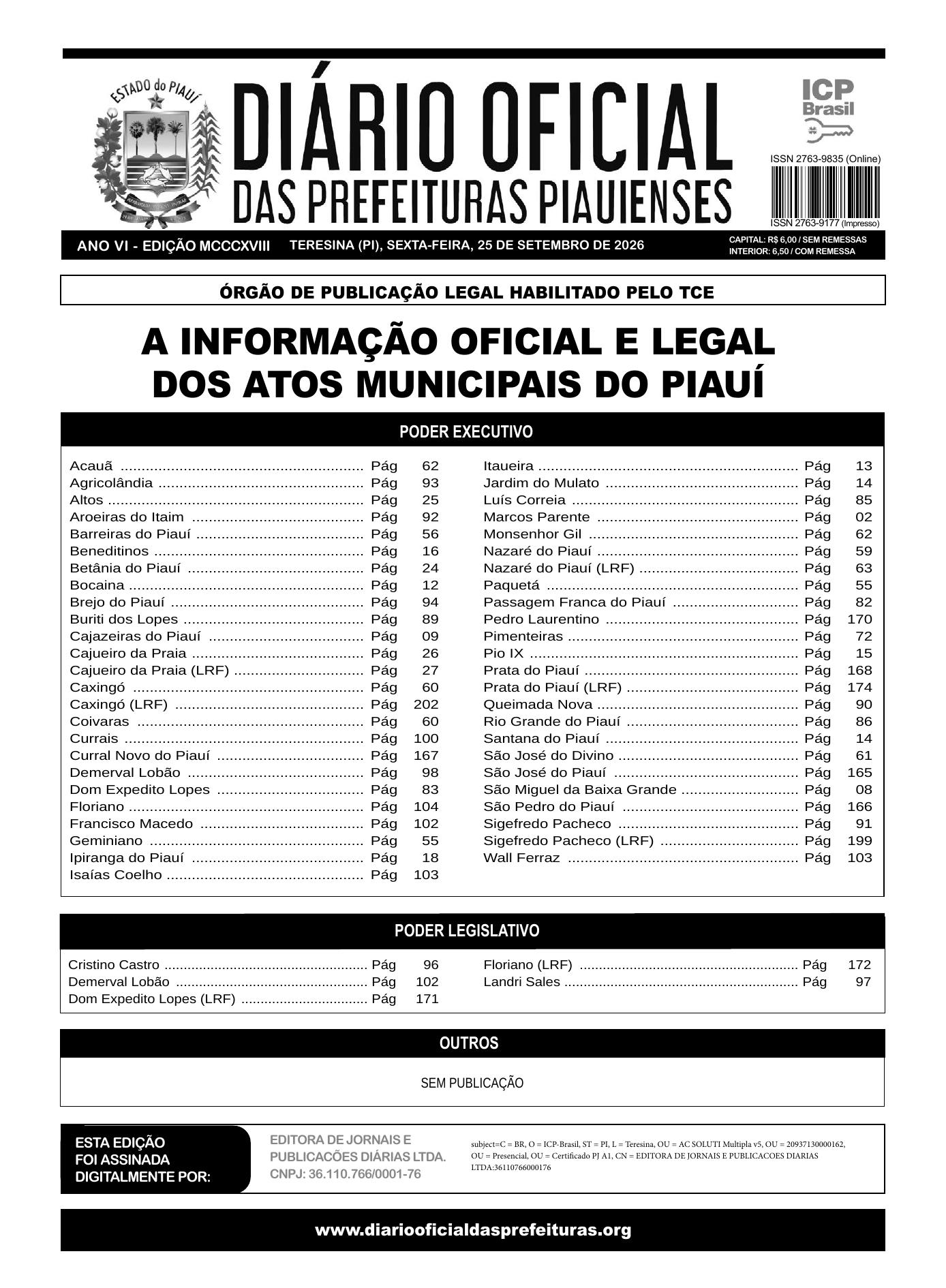 Assinatura Digital da última edição