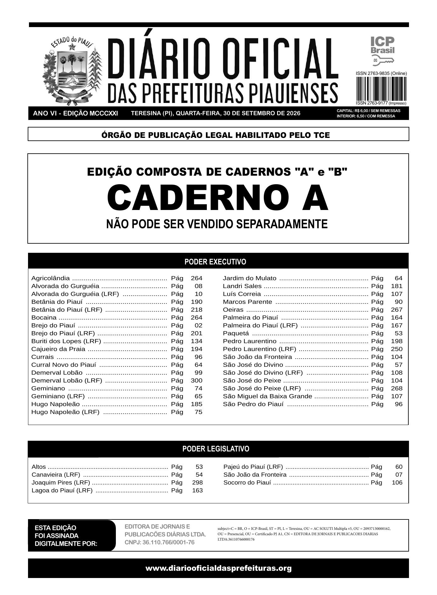 Assinatura Digital da última edição