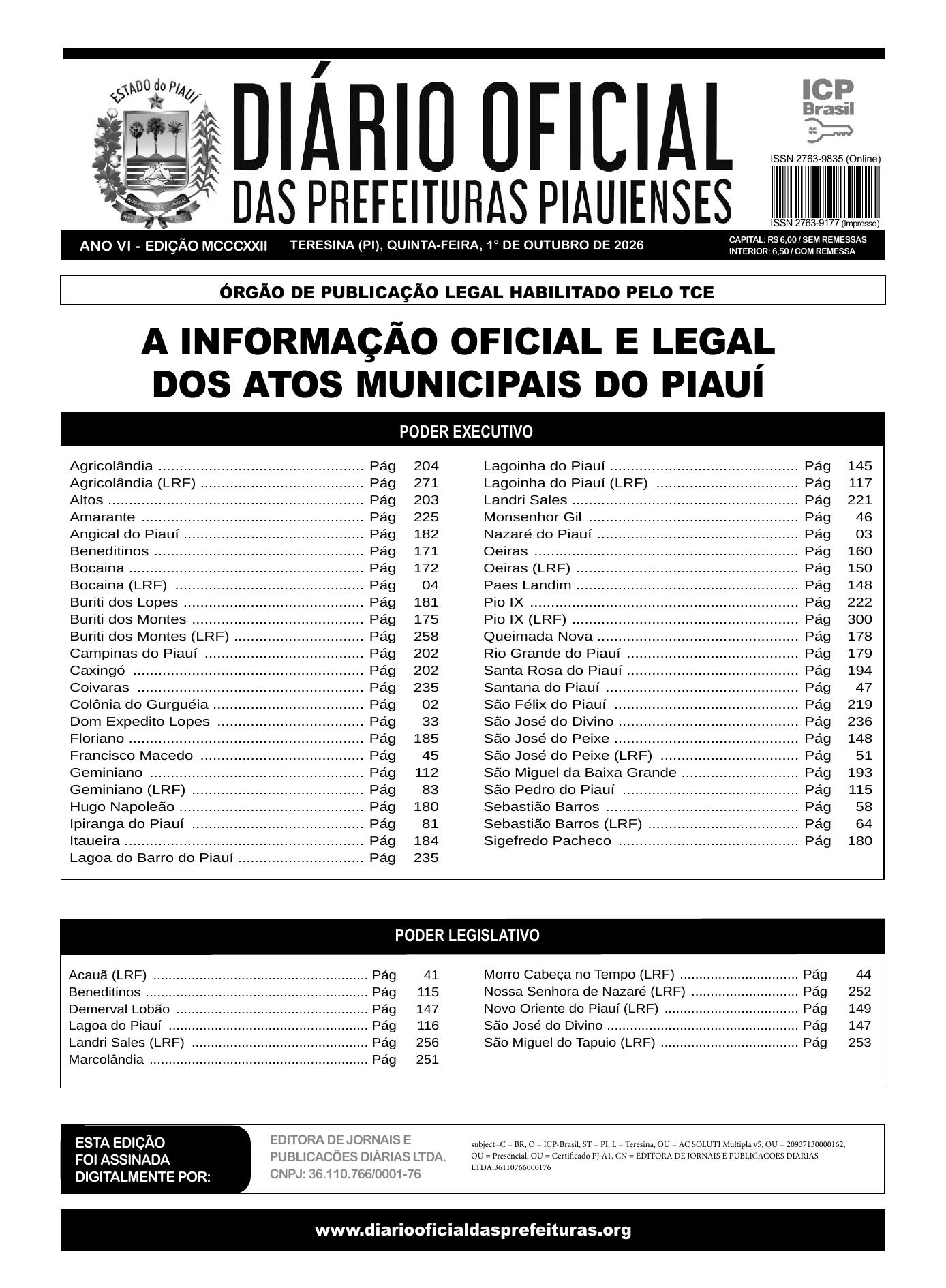 Assinatura Digital da última edição