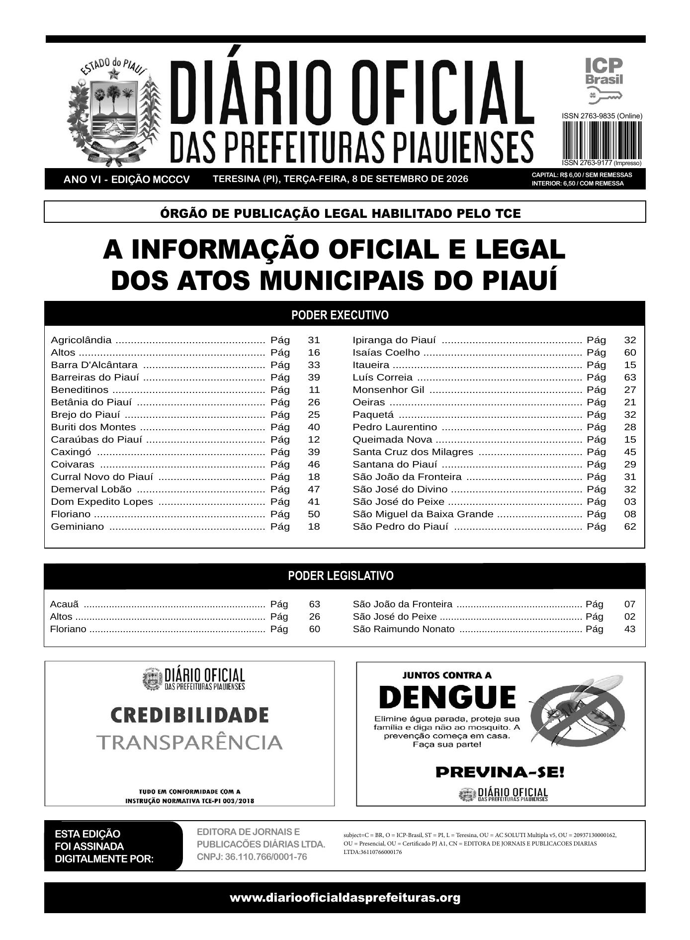 Assinatura Digital da última edição