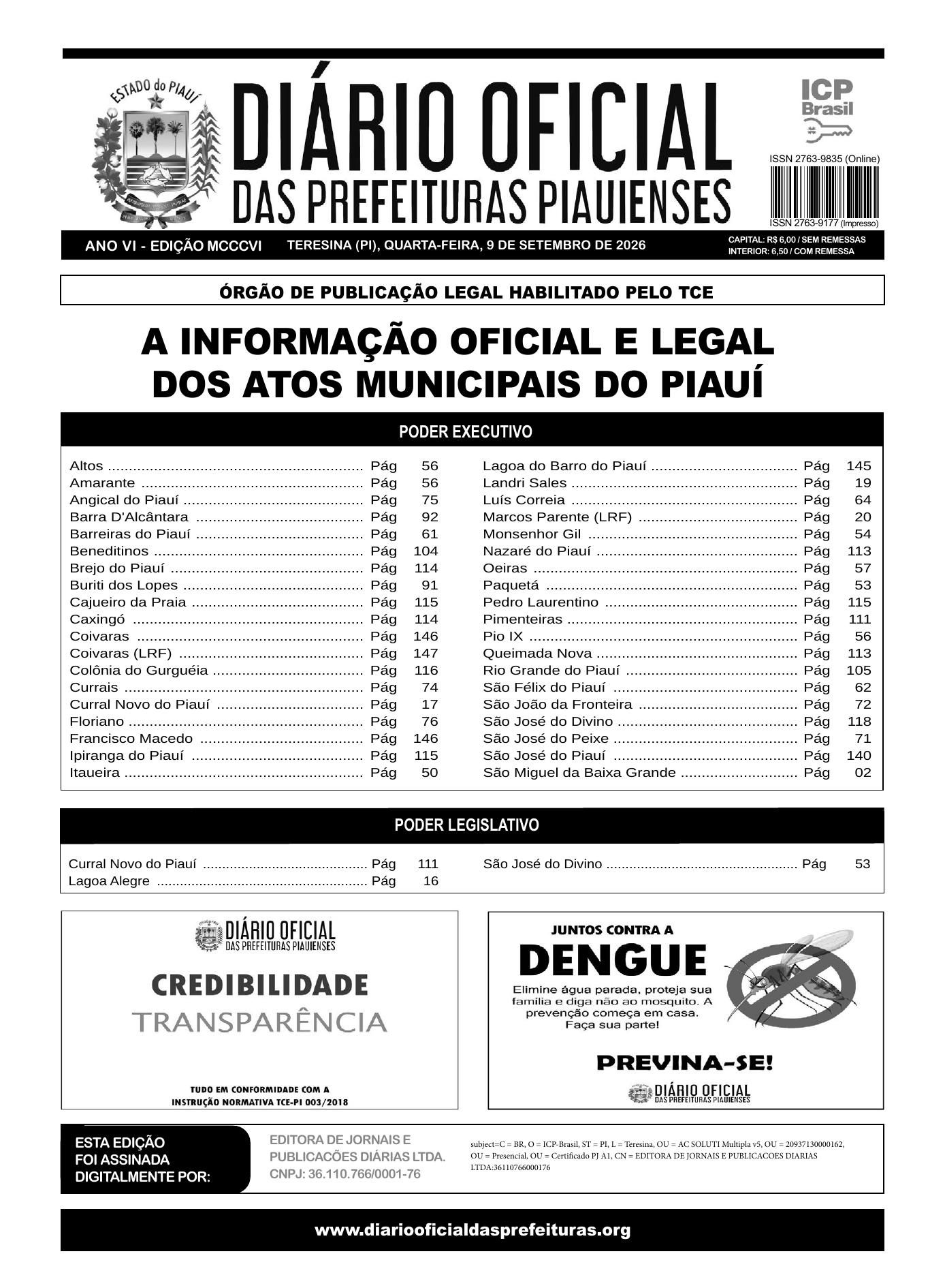 Assinatura Digital da última edição