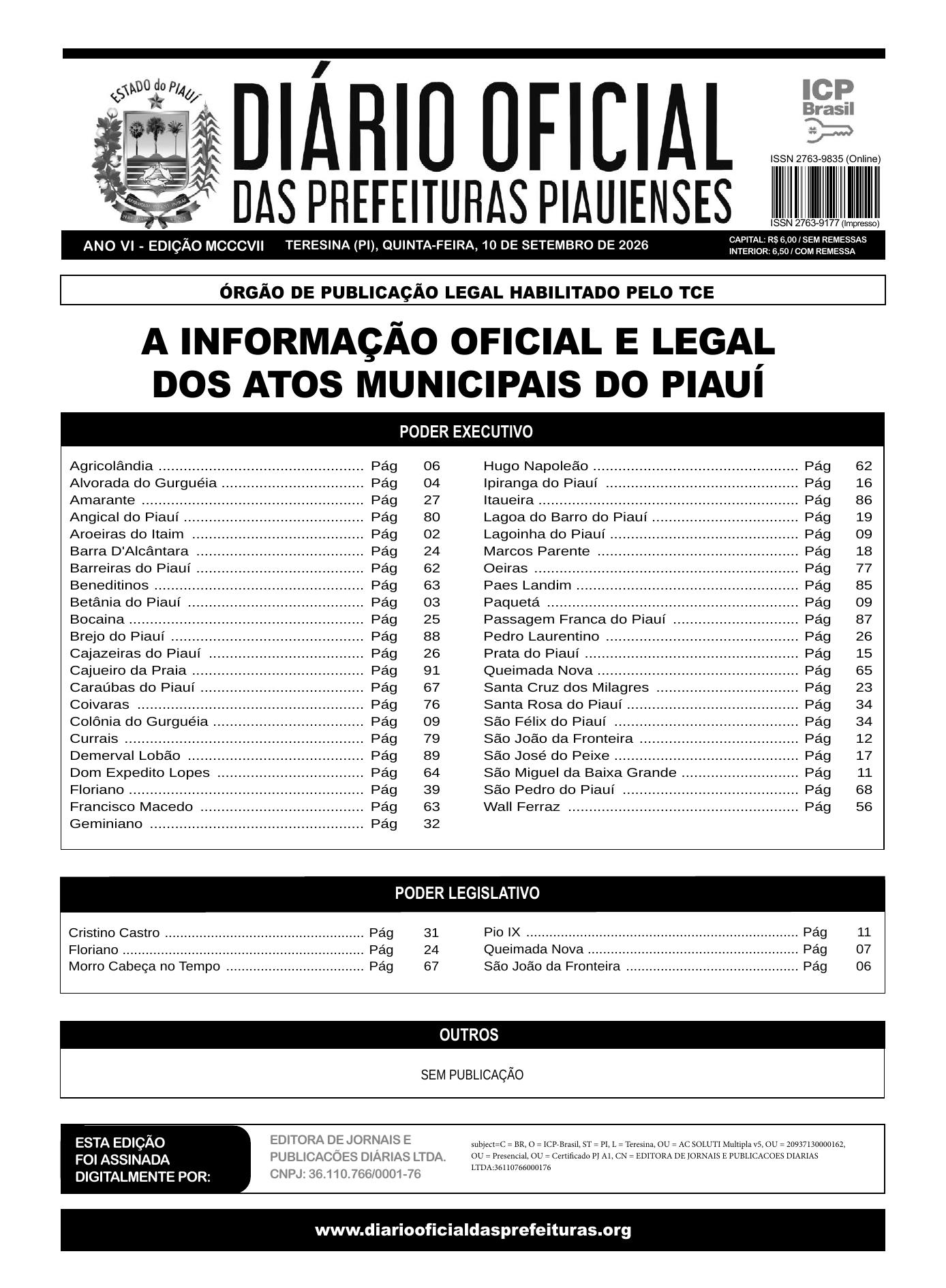 Assinatura Digital da última edição